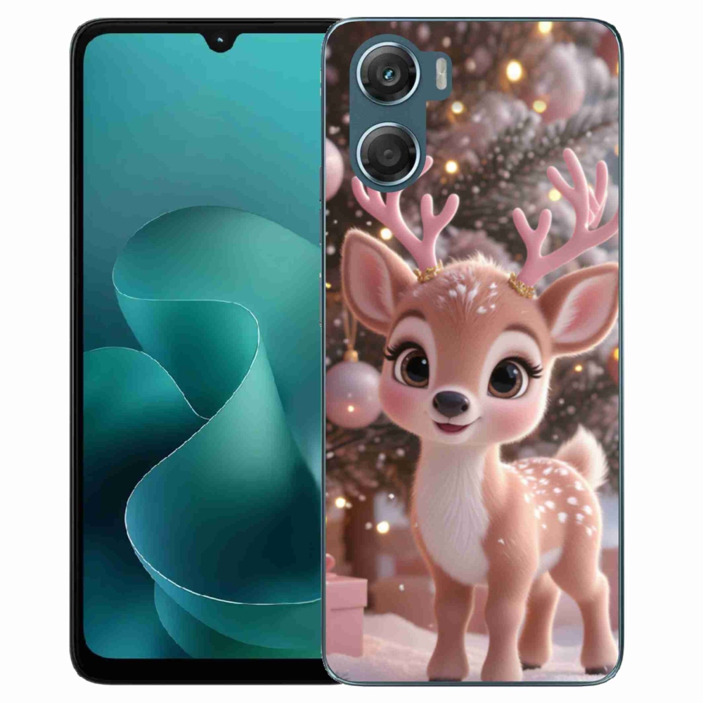 Zselés borítás mmCase a Motorola G06/G06 Power készülékhez - aranyos rénszarvas