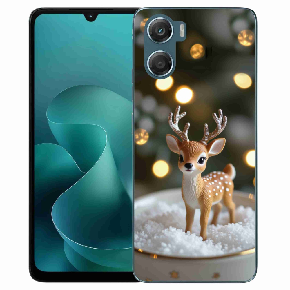 Zselés borítás mmCase a Motorola G06/G06 Power készülékhez - aranyos karácsonyi szarvasok