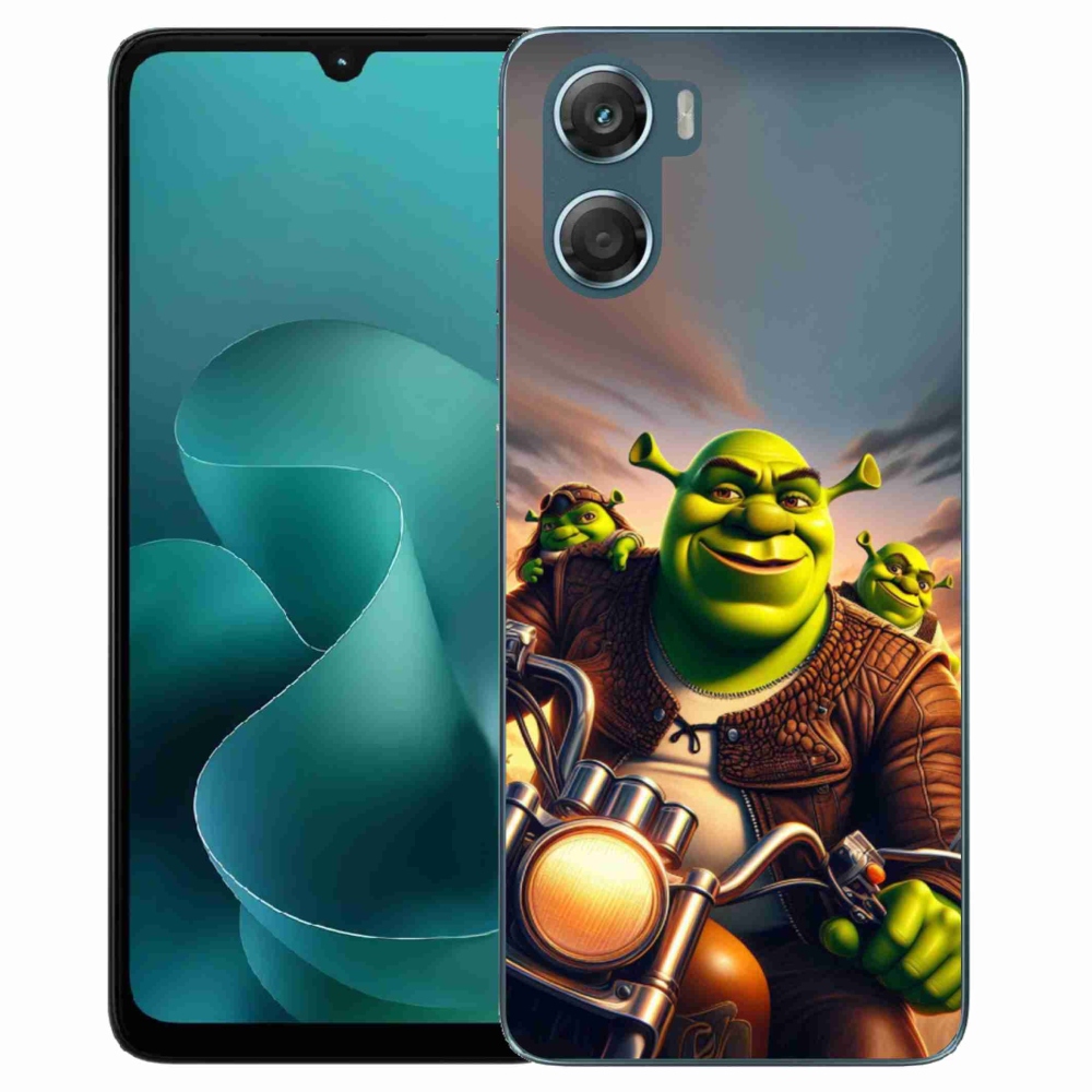 Zselés borítás mmCase a Motorola G06/G06 Power készülékhez - shrek a motorkerékpáron