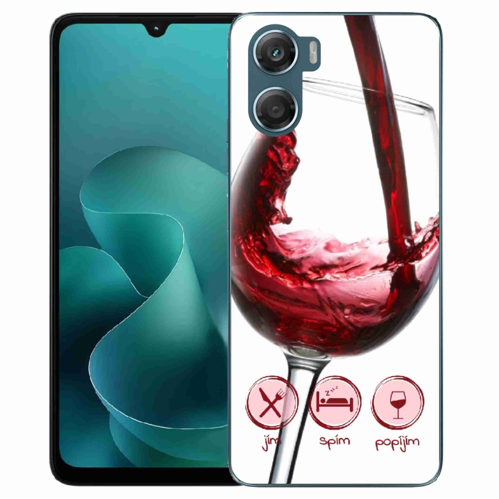 Zselés tok mmCase a Motorola G06/G06 Power készülékhez - borospohár piros