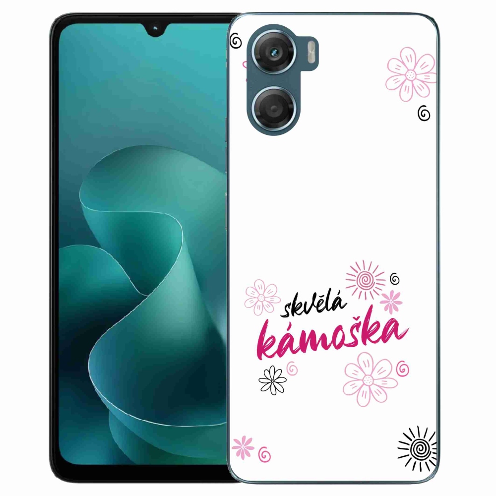 Zselés borítás mmCase a Motorola G06/G06 Power készülékhez - nagyszerű haver fehér háttérrel