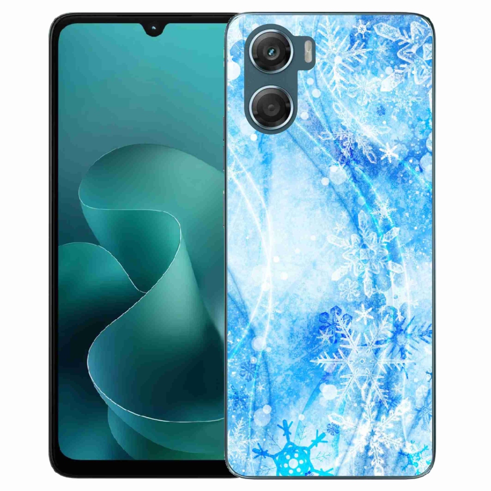 Zselés borítás mmCase a Motorola G06/G06 Power készülékhez - hópelyhek
