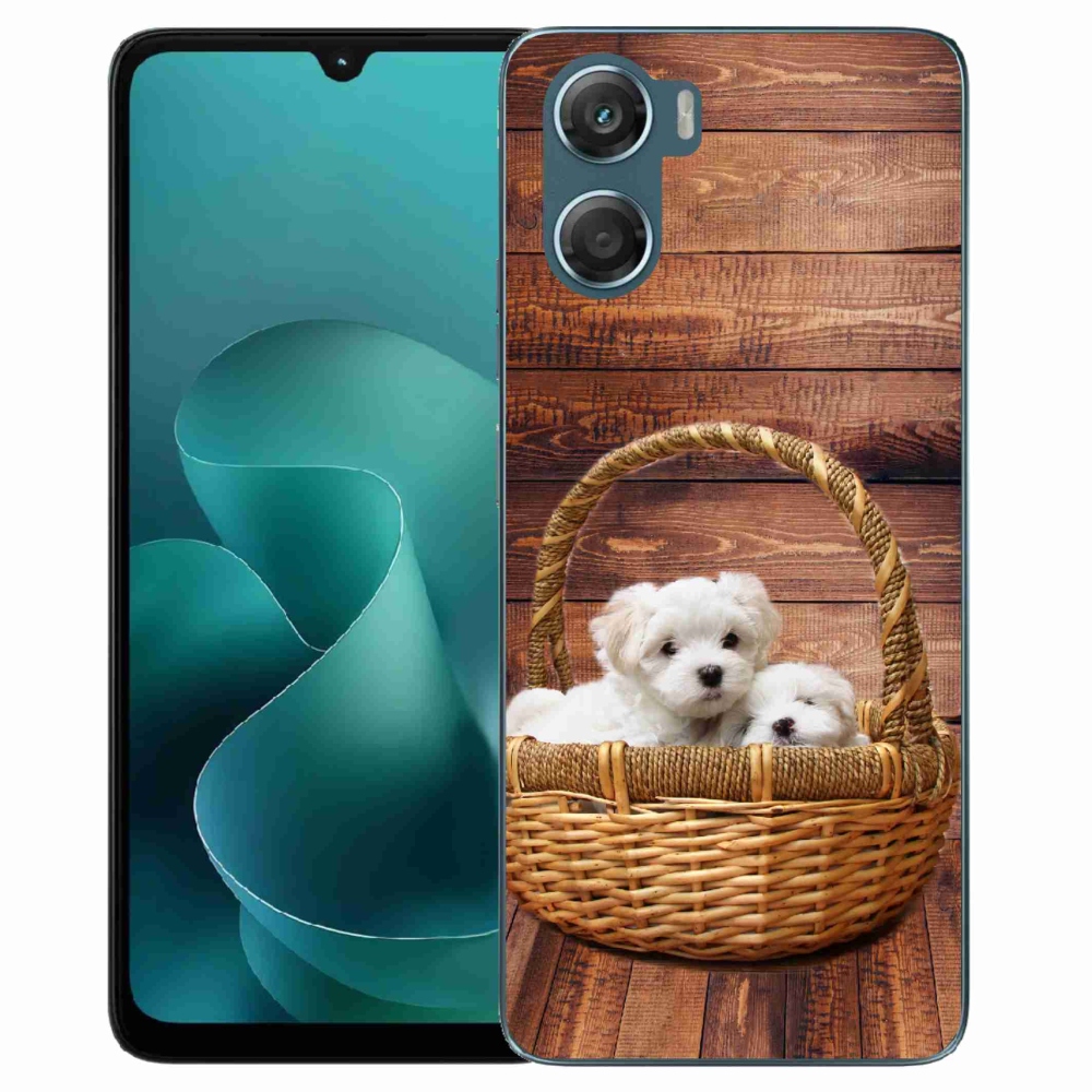 Zselés borítás mmCase a Motorola G06/G06 Power készülékhez - kölyökkutyák
