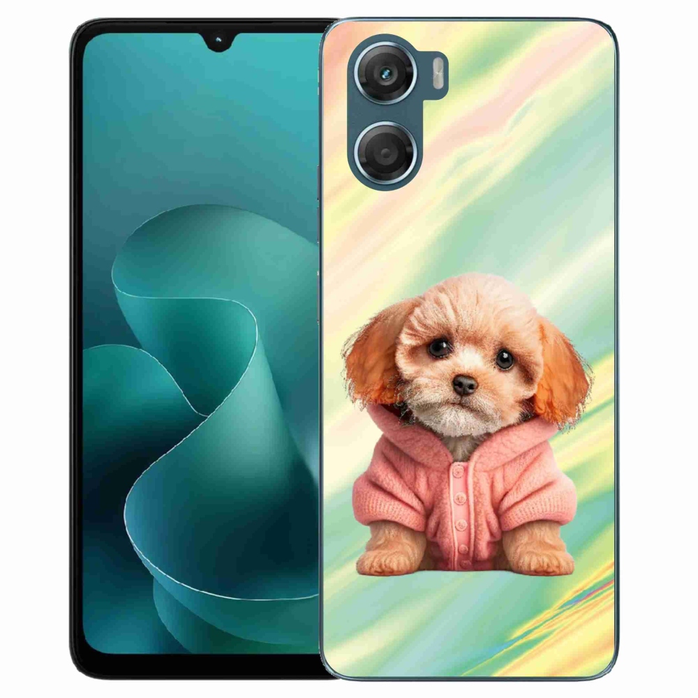Zselés borítás mmCase a Motorola G06/G06 Power készülékhez - pulóveres kiskutya