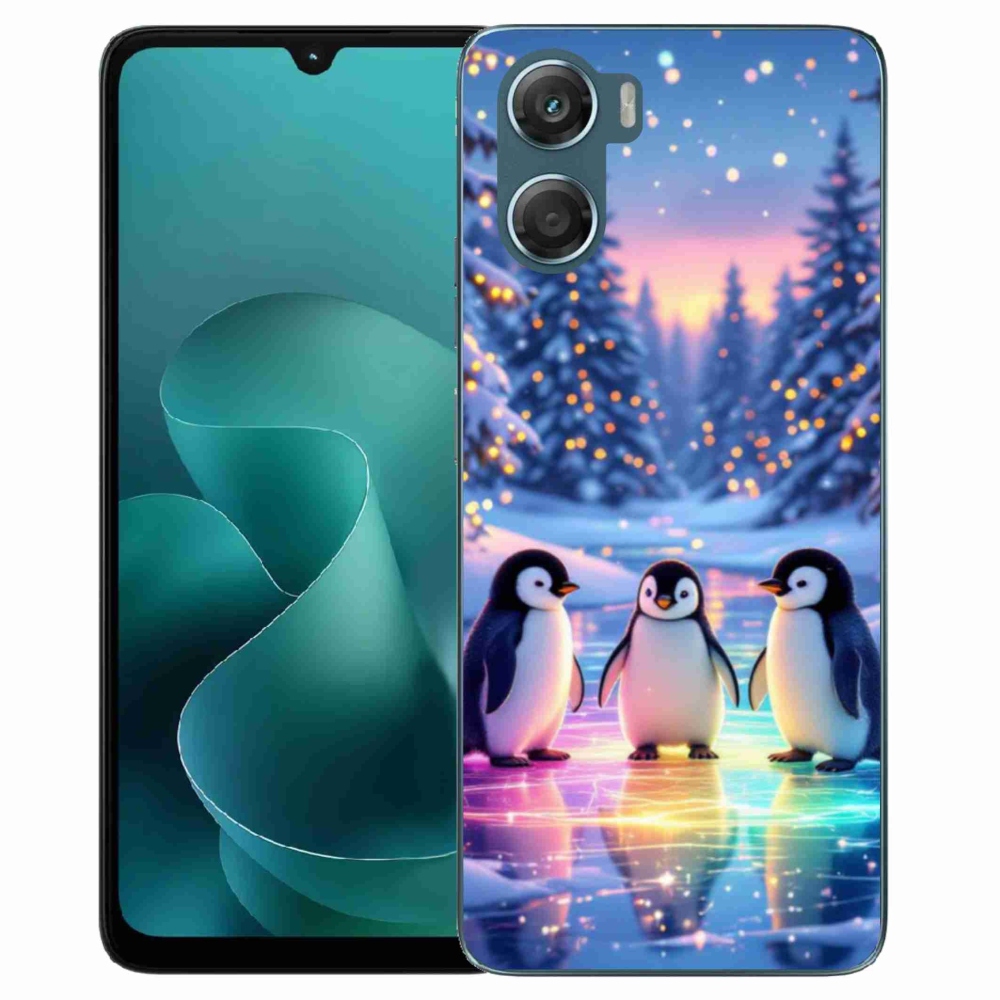 Zselés borítás mmCase a Motorola G06/G06 Power készülékhez - pingvinek