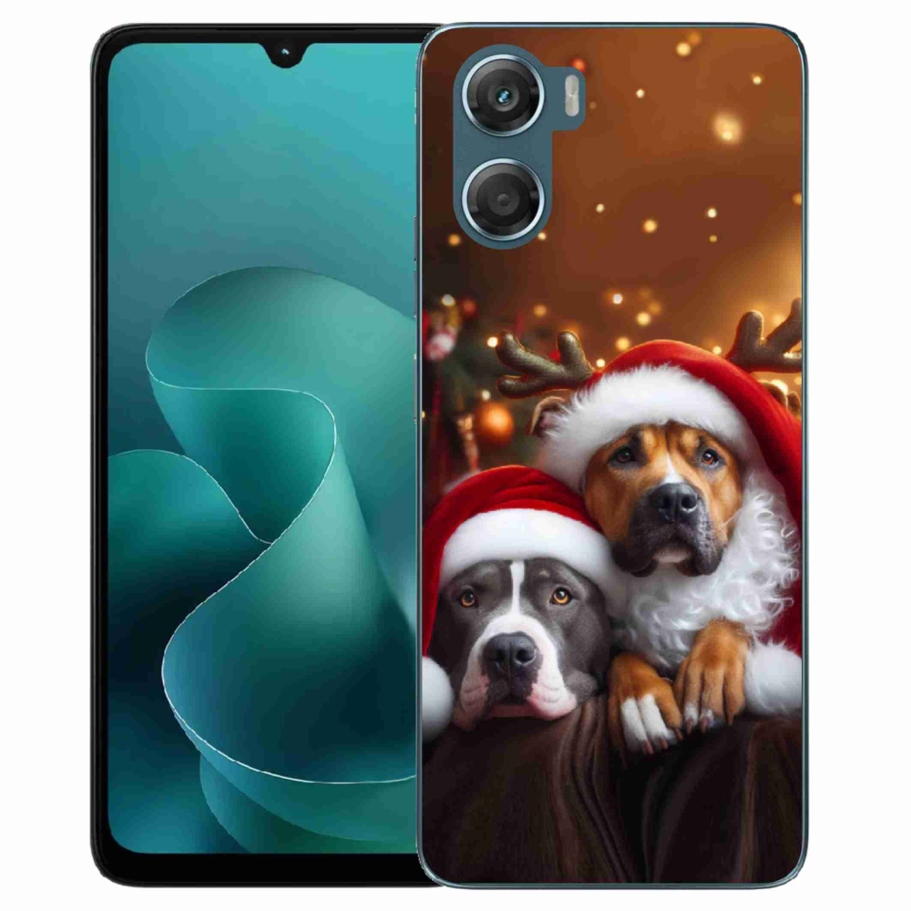 Zselés borítás mmCase a Motorola G06/G06 Power készülékhez - Karácsonyi kutyák