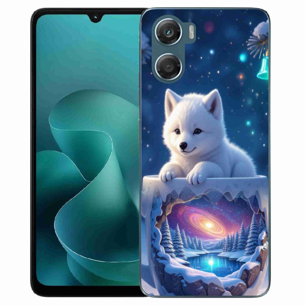 Zselés borítás mmCase a Motorola G06/G06 Power készülékhez - karácsonyi kölyökkutya
