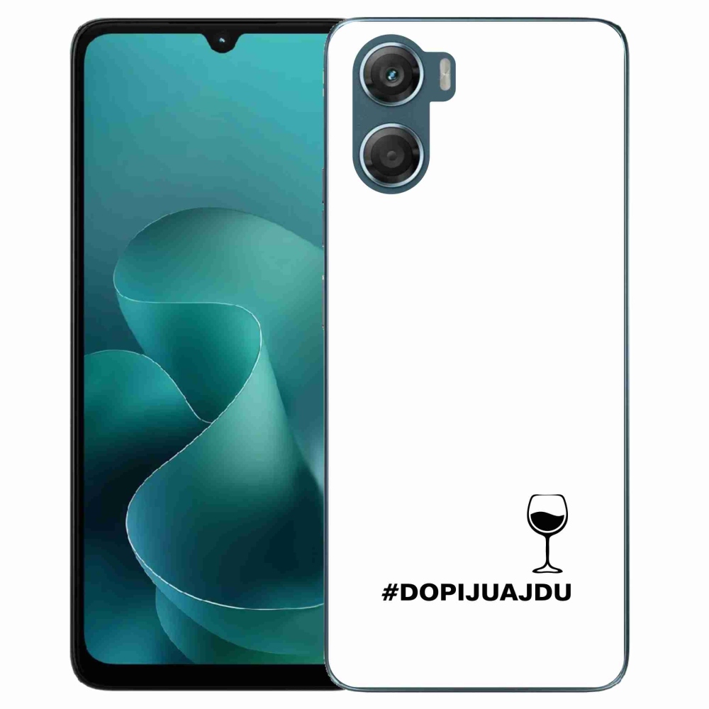 Zselés borítás mmCase a Motorola G06/G06 Power készülékhez - bor motívum fehér alapon