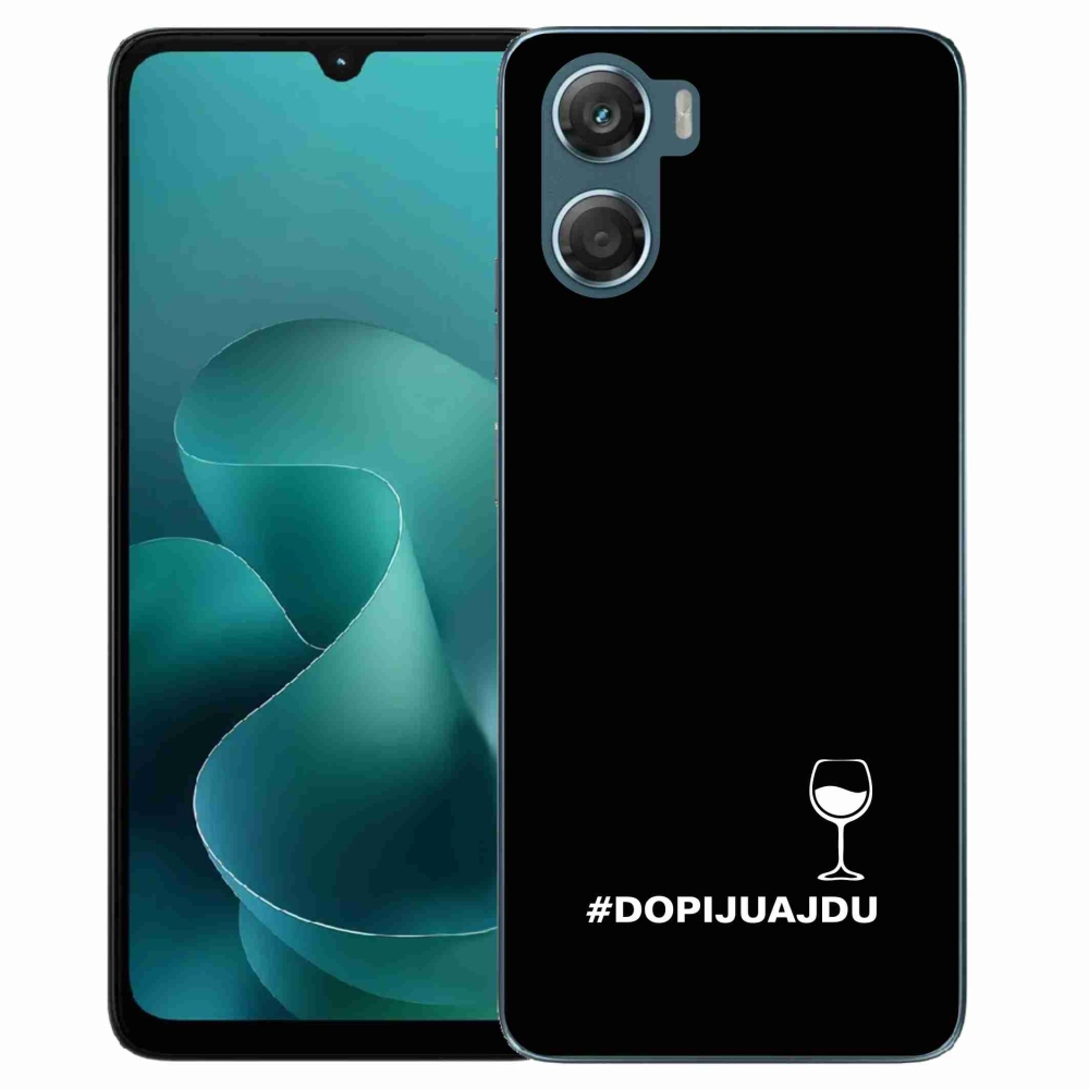 Zselés borítás mmCase a Motorola G06/G06 Power készülékhez - bor motívum fekete háttérrel