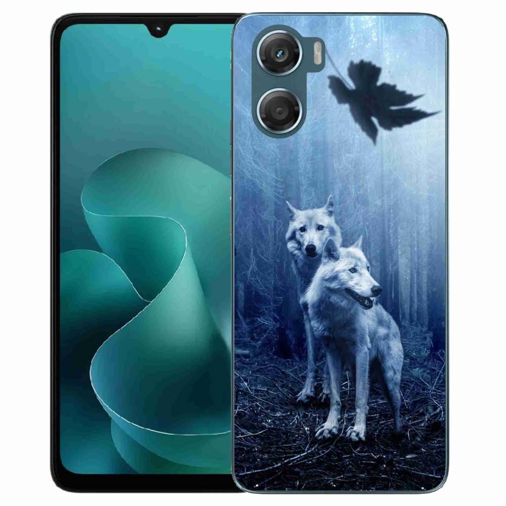 Zselés borítás mmCase a Motorola G06/G06 Power készülékhez - farkasok az erdőben