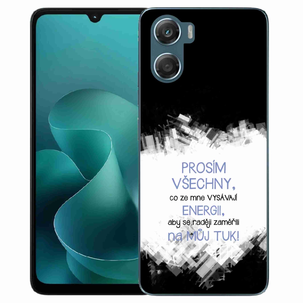 Zselés borító mmCase a Motorola G06/G06 Power készülékhez - vicces szöveg 1 kék