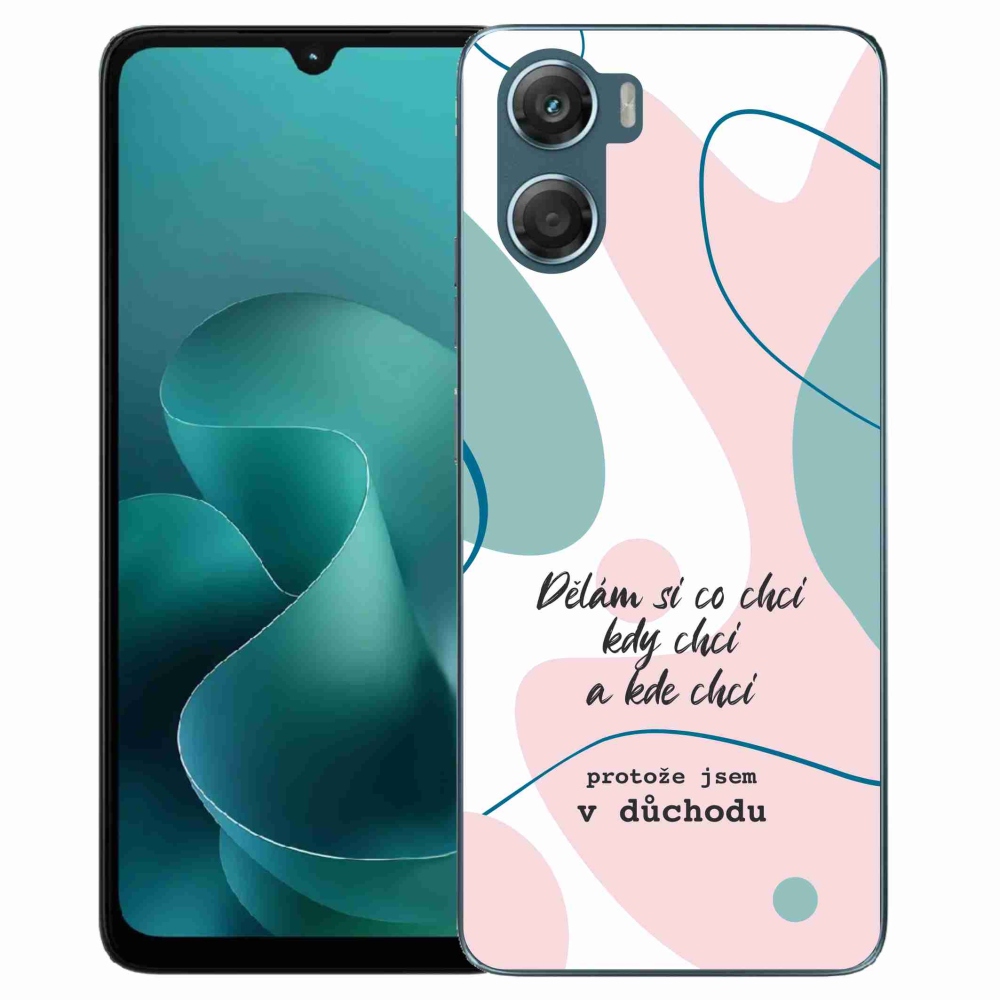 Gél borító mmCase a Motorola G06/G06 Power készülékhez - vicces szöveg 10 fehér háttér