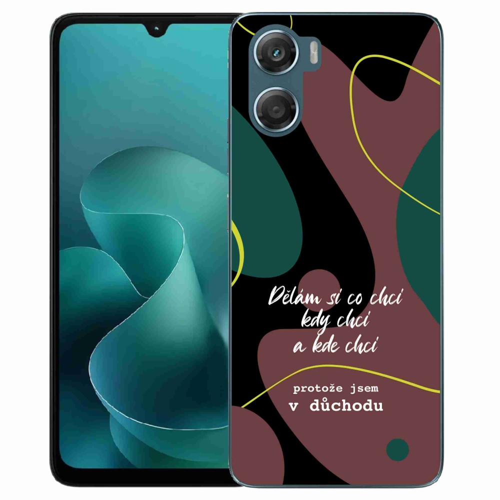 Gél borító mmCase a Motorola G06/G06 Power készülékhez - vicces szöveg 10 fekete háttér