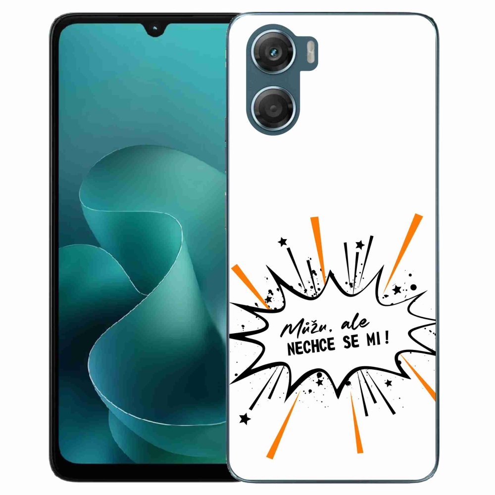 Zselés borító mmCase a Motorola G06/G06 Power készülékhez - vicces szöveg 11 fehér háttér