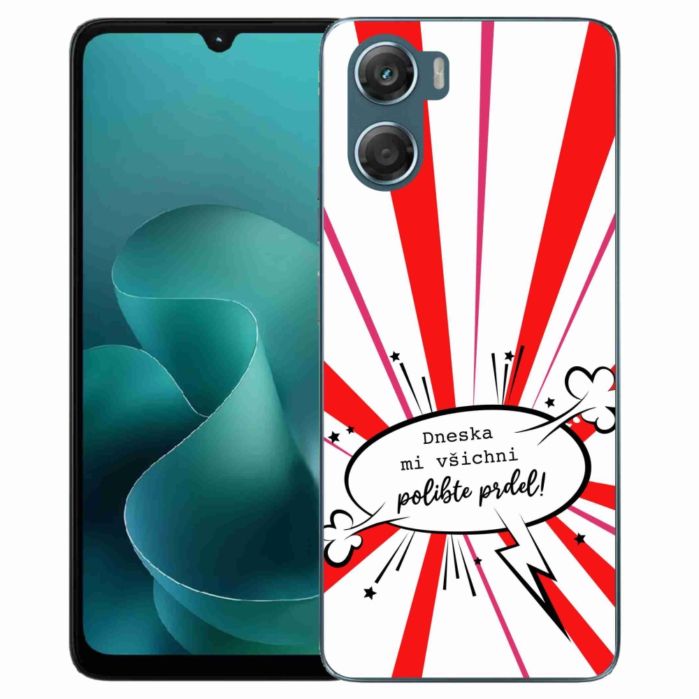 Zselés borító mmCase a Motorola G06/G06 Power készülékhez - vicces szöveg 15 fehér háttérrel