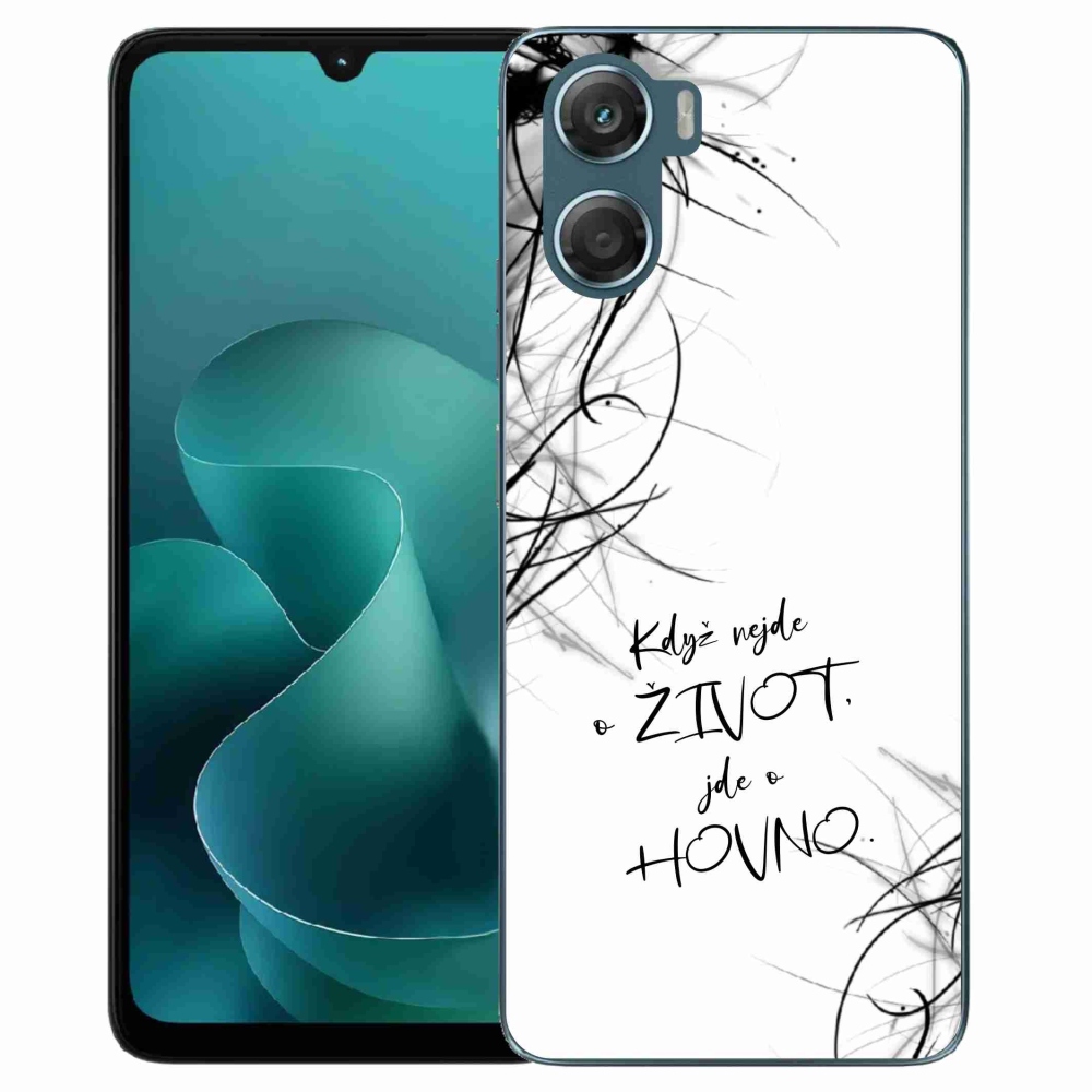 Zselés borító mmCase a Motorola G06/G06 Power készülékhez - vicces szöveg 16 fehér háttér