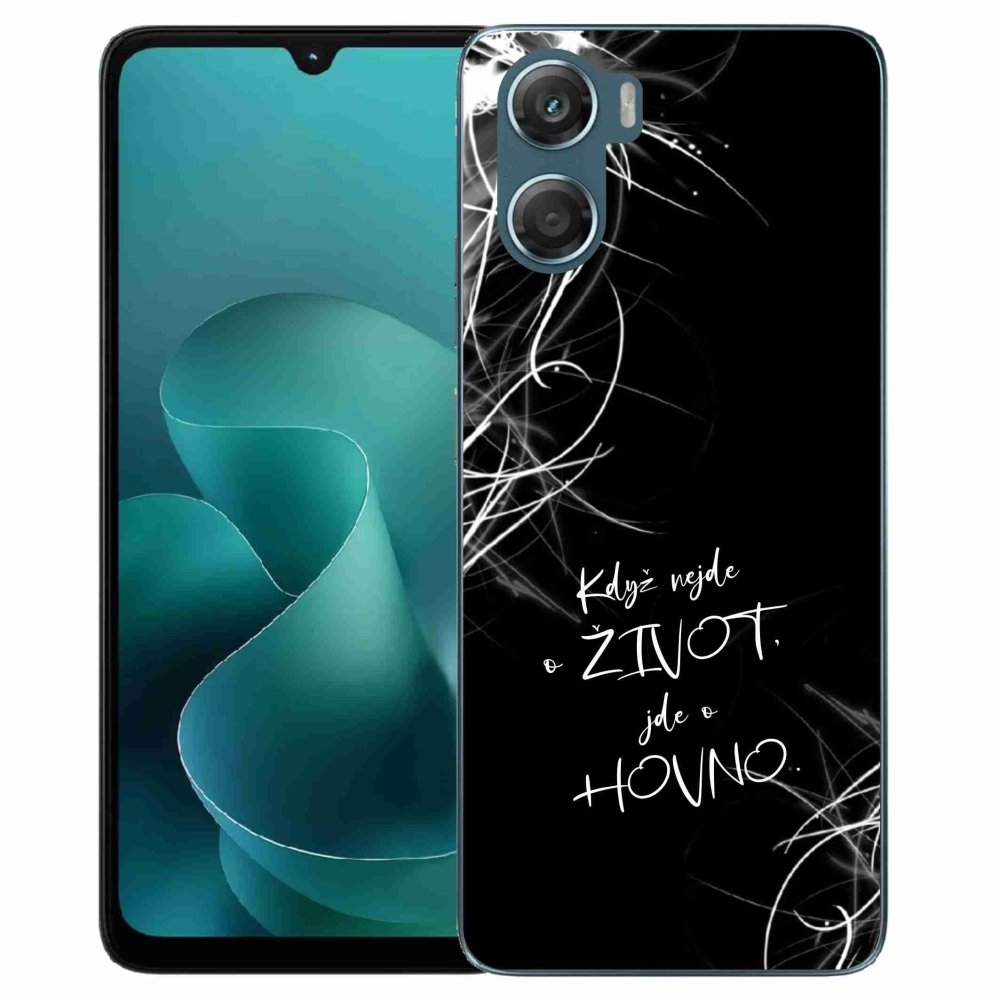 Gél borító mmCase a Motorola G06/G06 Power készülékhez - vicces szöveg 16 fekete háttér