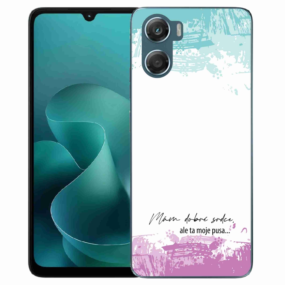 Zselés borító mmCase a Motorola G06/G06 Power készülékhez - vicces szöveg 3 fehér háttérrel