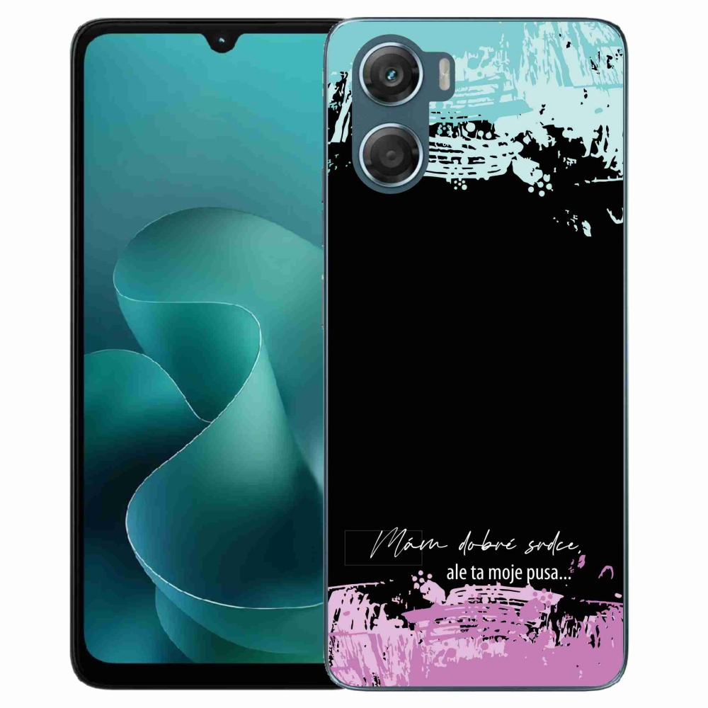 Zselés borító mmCase a Motorola G06/G06 Power készülékhez - vicces szöveg 3 fekete háttérrel
