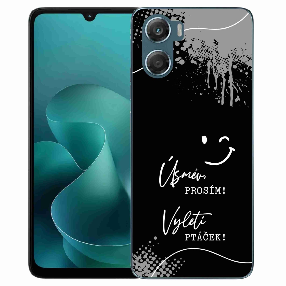 Zselés borító mmCase a Motorola G06/G06 Power készülékhez - vicces szöveg 4 fekete háttérrel