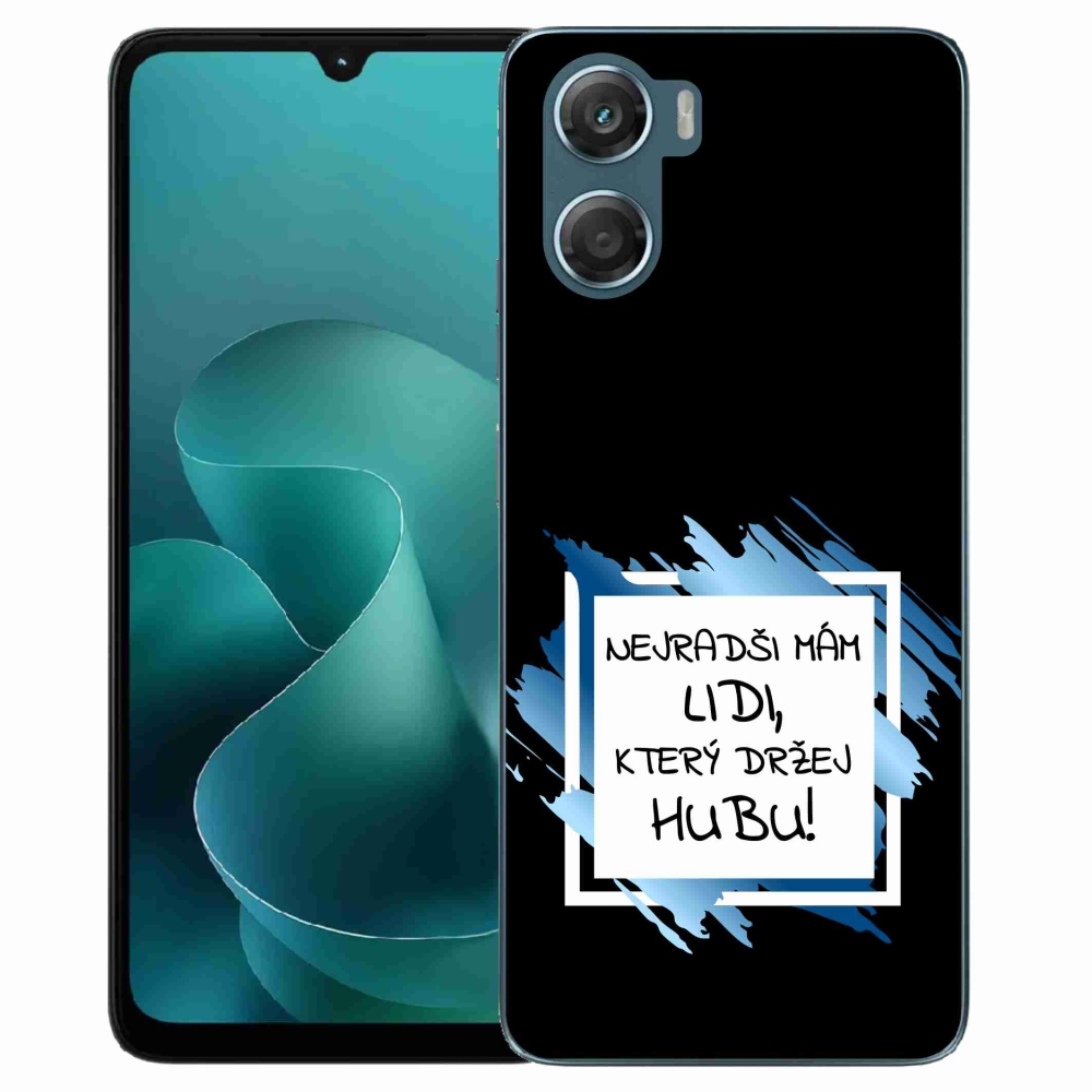 Zselés borító mmCase a Motorola G06/G06 Power készülékhez - vicces szöveg 7 fekete-fehér háttérrel