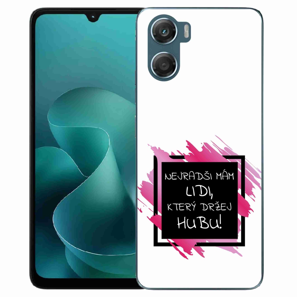 Zselés borító mmCase a Motorola G06/G06 Power készülékhez - vicces szöveg 7 fekete-fehér háttérrel