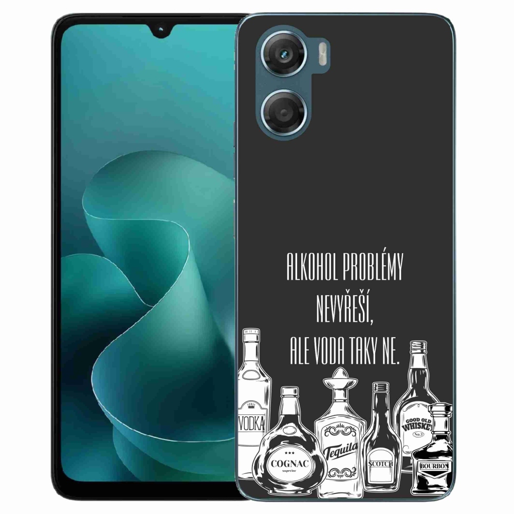 Gél borító mmCase a Motorola G06/G06 Power készülékhez - vicces szöveg fekete háttérrel