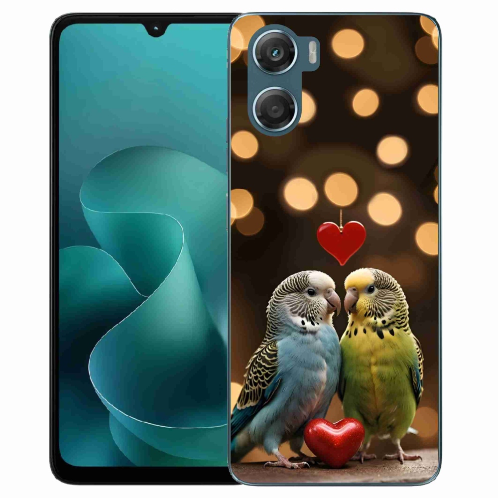 Zselés borítás mmCase a Motorola G06/G06 Power készülékhez - szerelmes papagájok