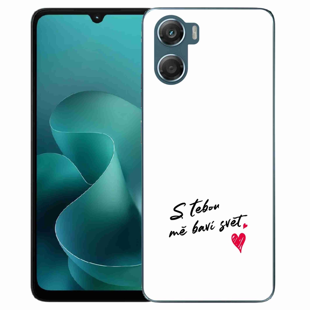 Zselés borító mmCase a Motorola G06/G06 Power készülékhez - szerelmes szöveg 1 fehér háttér