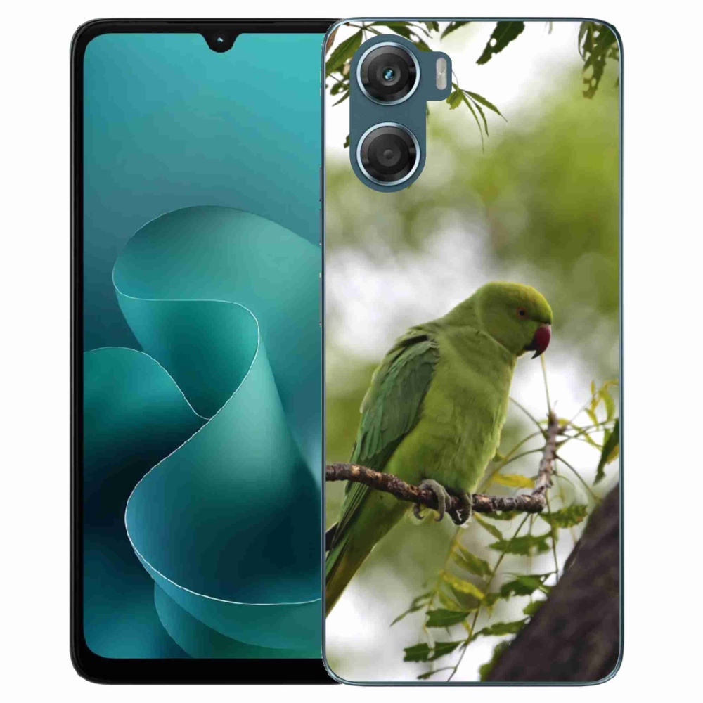 Zselés borítás mmCase a Motorola G06/G06 Power készülékhez - zöld papagáj