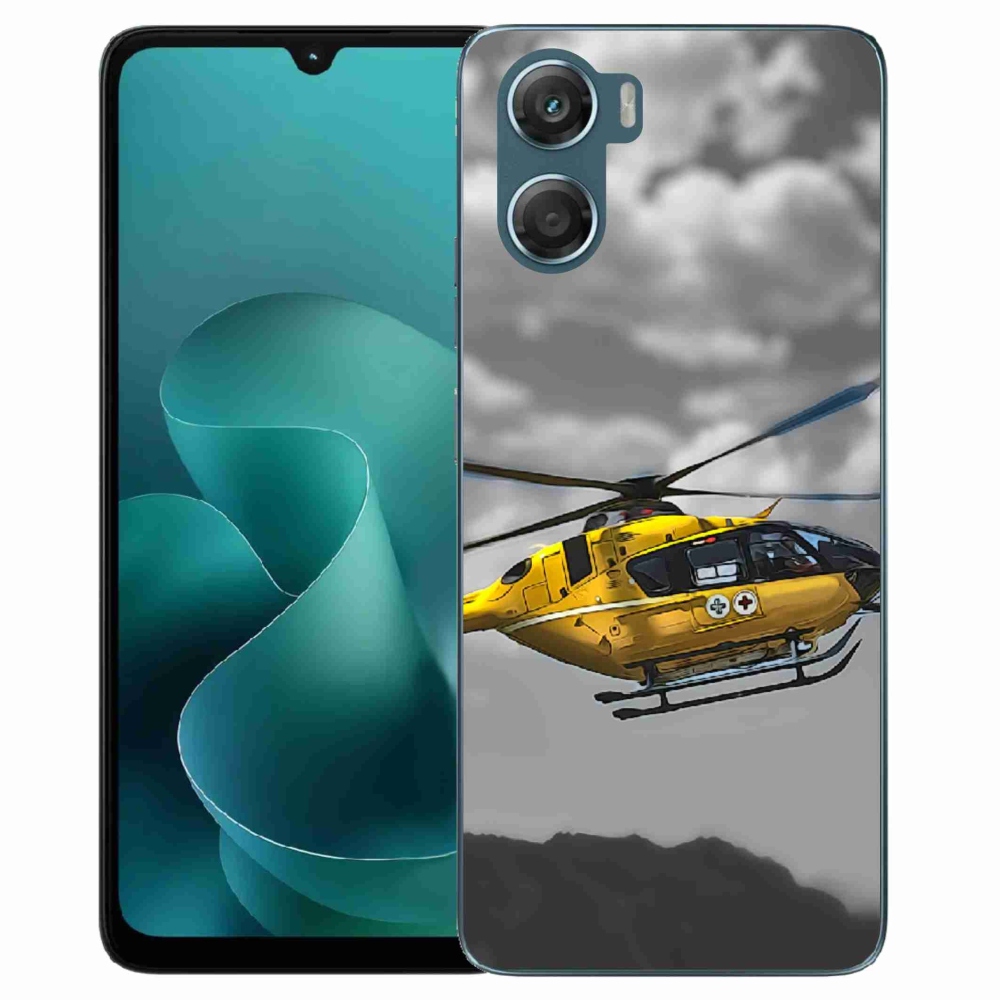 Zselés borítás mmCase Motorola G06/G06 Power készülékhez - sárga helikopter