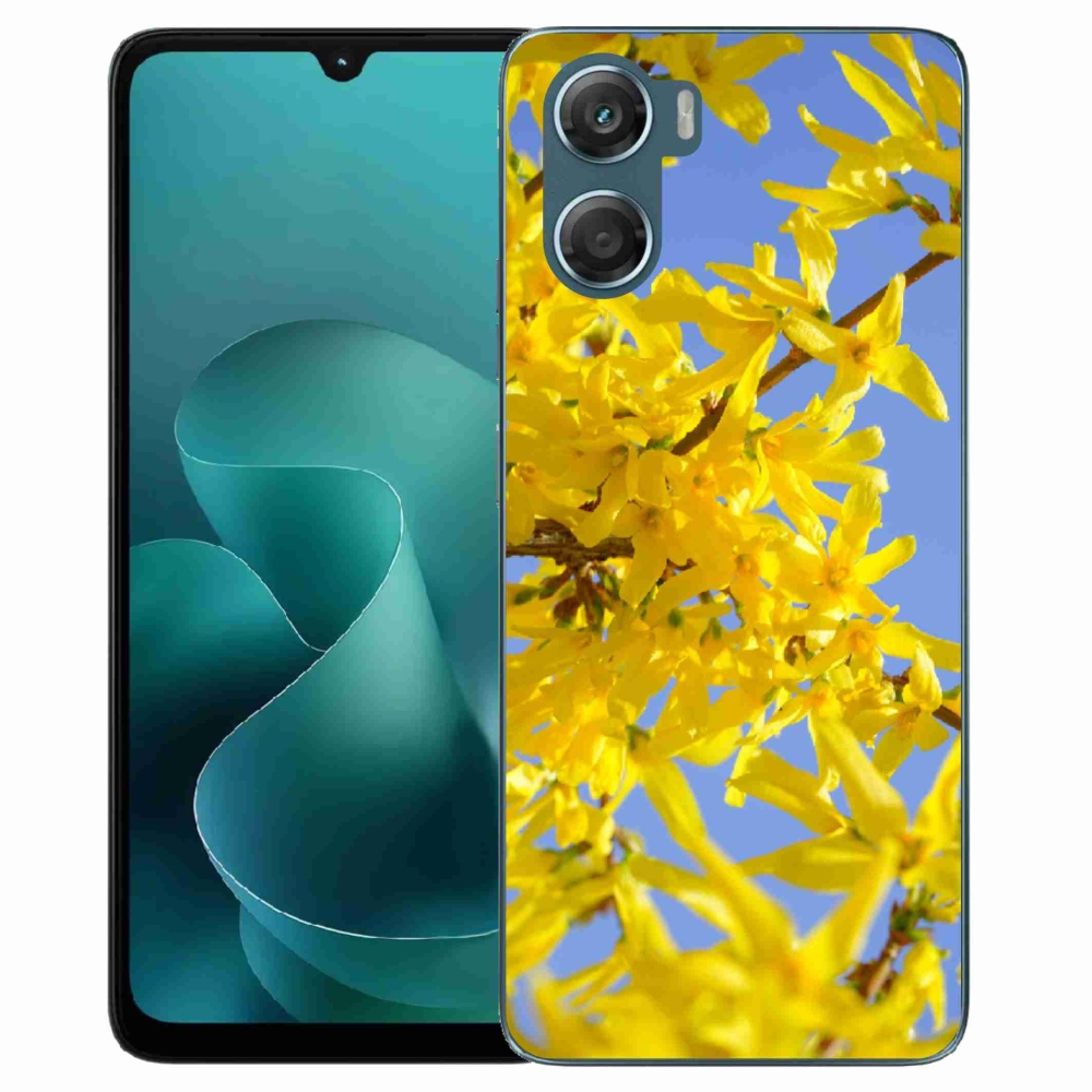 Zselés tok mmCase a Motorola G06/G06 Power készülékhez - sárga virágok