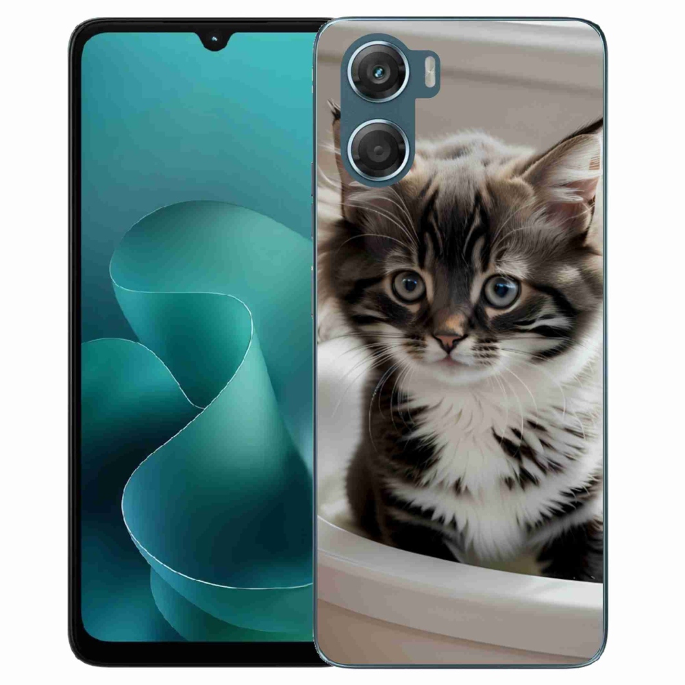 Zselés borítás mmCase a Motorola G06/G06 Power készülékhez - kíváncsi cica