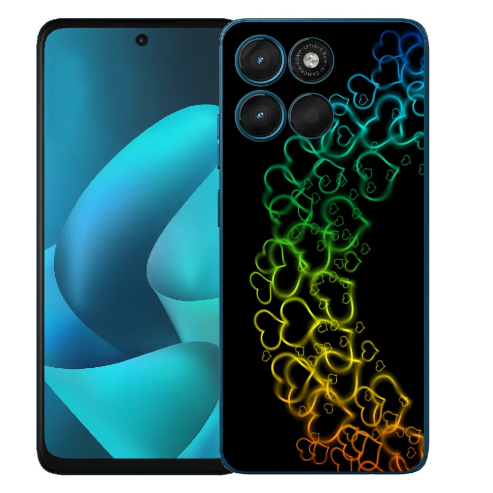 mmCase gél tok a Motorola Moto G57 Power-hez – színes szívecskékkel