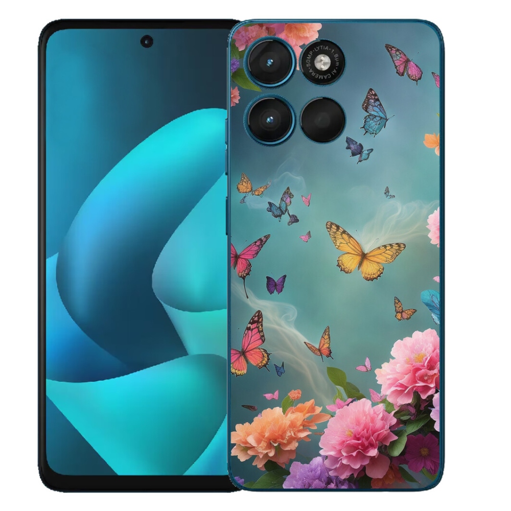 mmCase gél tok a Motorola Moto G57 Power-hez – színes virágok és pillangók