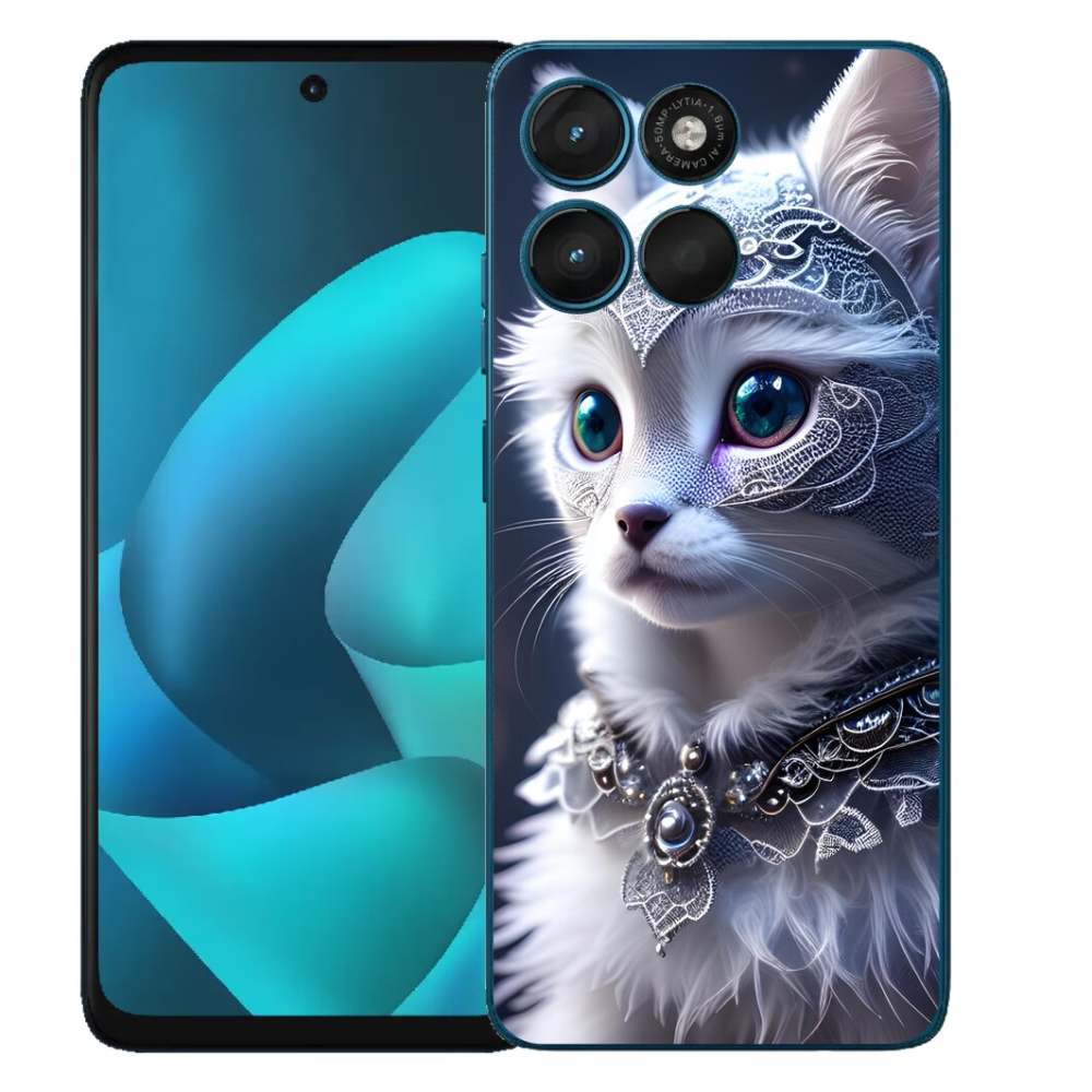 mmCase gél tok a Motorola Moto G57 Power-hez – fehér macska