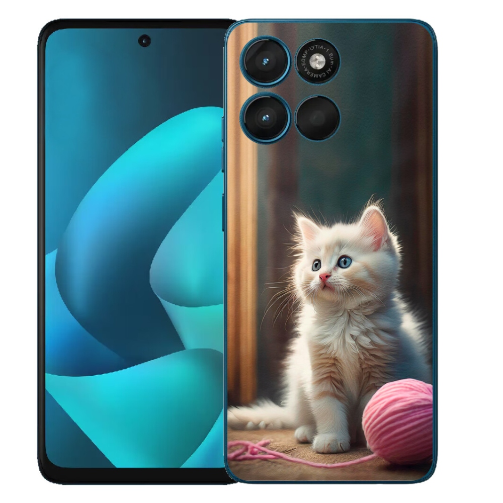 mmCase gél tok a Motorola Moto G57 Power-hez – fehér cica 2