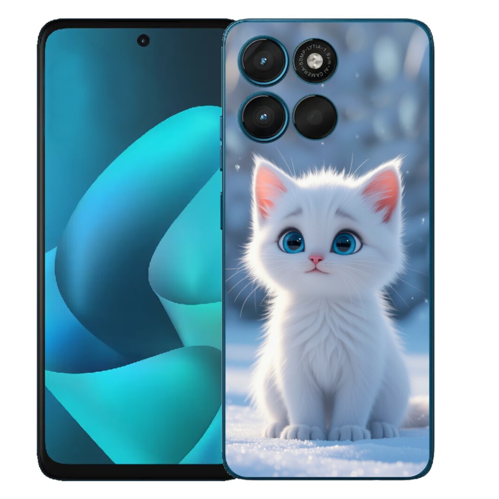 mmCase gél tok a Motorola Moto G57 Power-hez – fehér cica 3