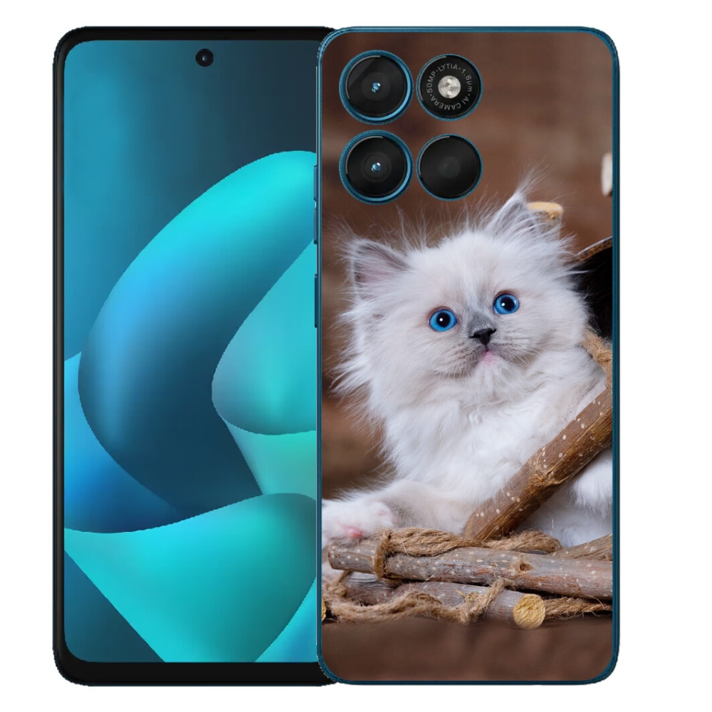 mmCase gél tok a Motorola Moto G57 Power-hez – fehér cica