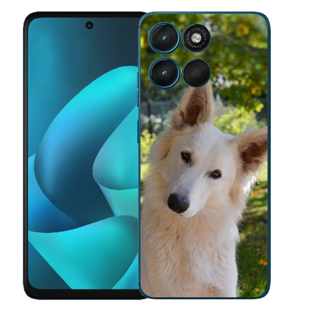 mmCase gél tok a Motorola Moto G57 Power-hez – fehér svájci juhászkutya 1