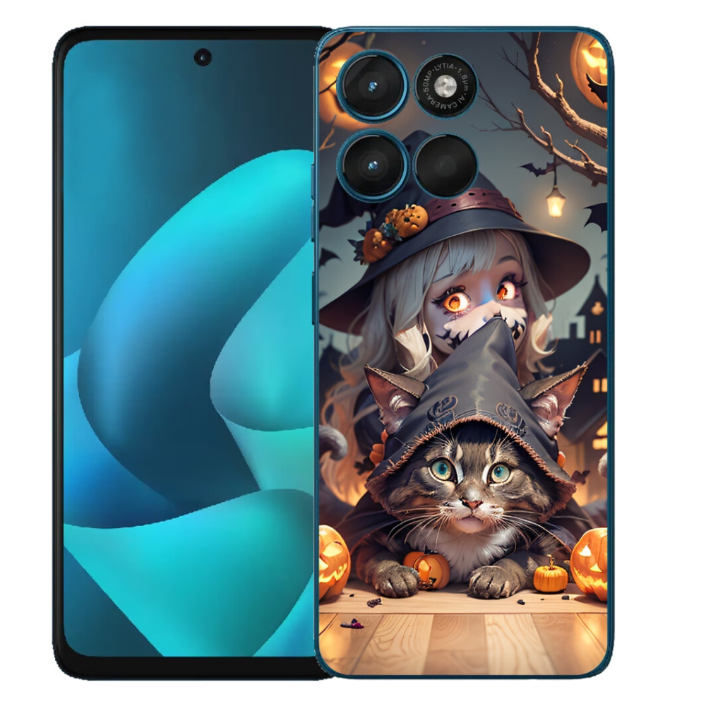 mmCase gél tok a Motorola Moto G57 Power-hez – boszorkány macskával