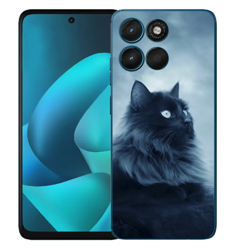 mmCase gél tok a Motorola Moto G57 Power-hez – fekete macska 1