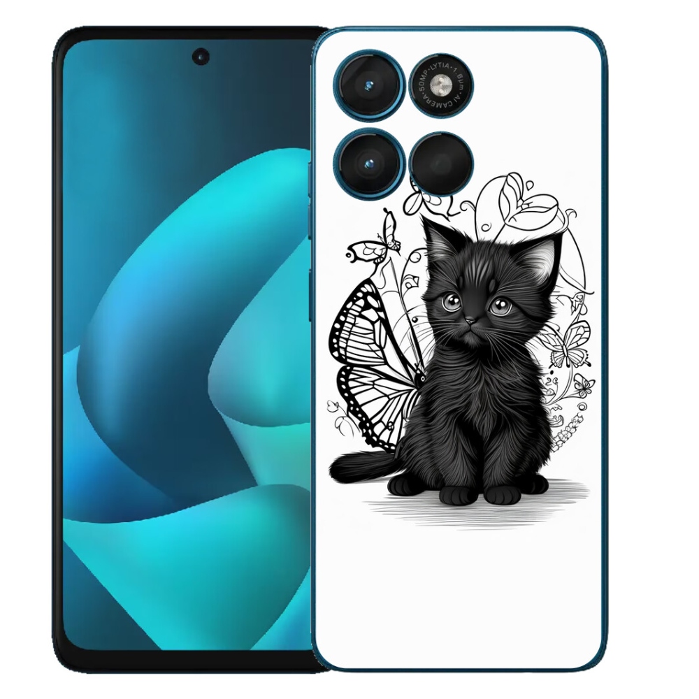 mmCase gél tok a Motorola Moto G57 Power-hez – fekete cica