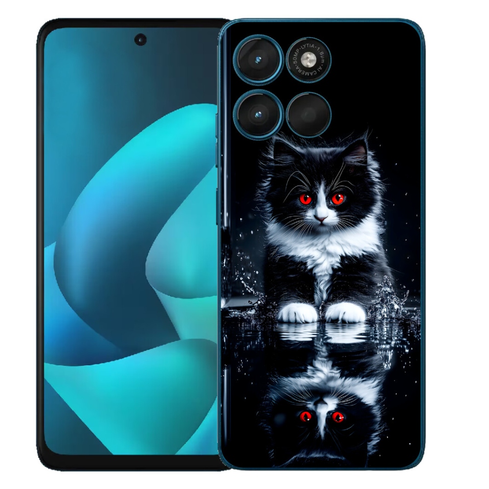 mmCase gél tok a Motorola Moto G57 Power-hez – fekete-fehér cica