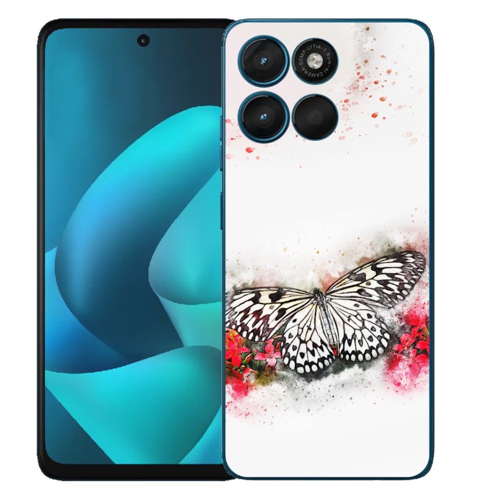 mmCase gél tok a Motorola Moto G57 Power-hez – fekete-fehér pillangó