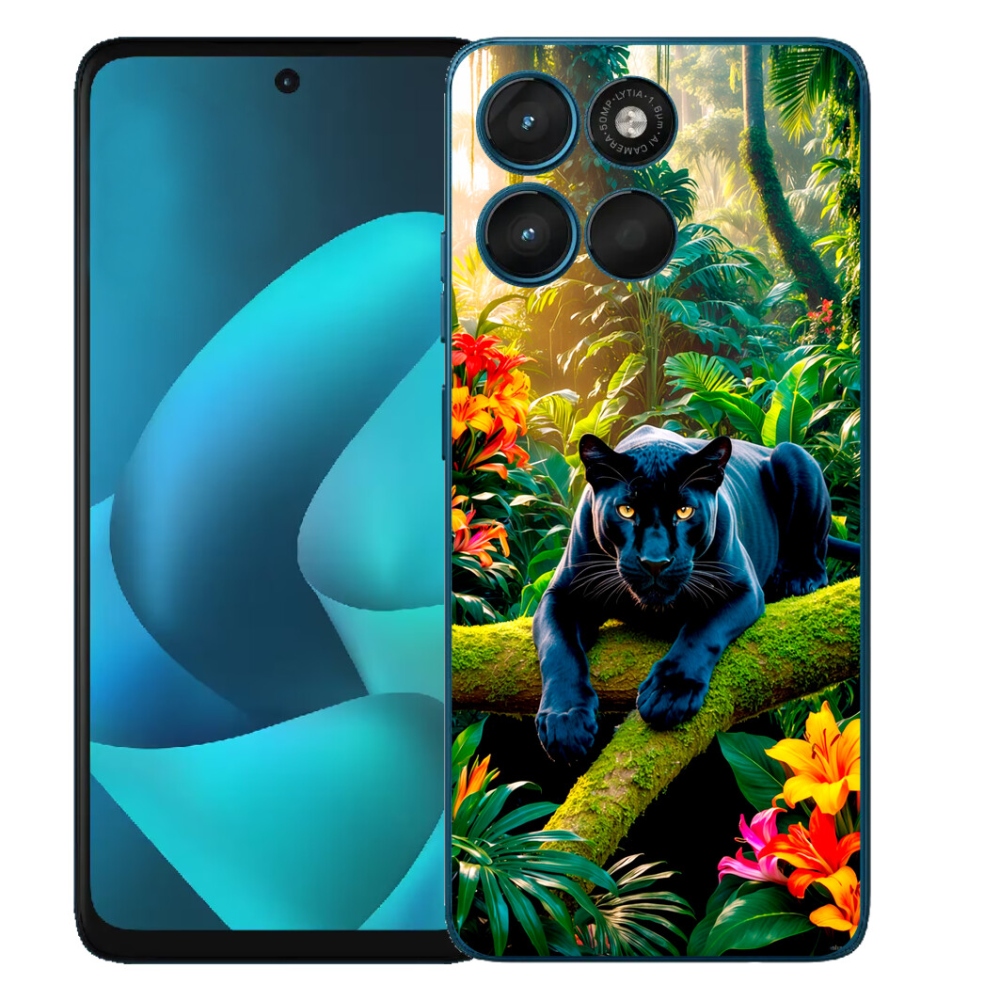mmCase géltok a Motorola Moto G57 Power-hez – fekete párduc a dzsungelben