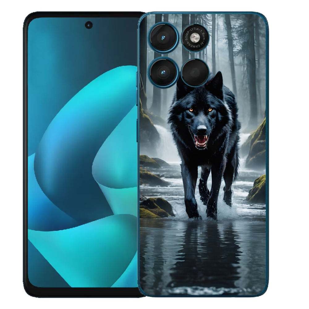 mmCase gél tok a Motorola Moto G57 Power-hez – fekete farkas