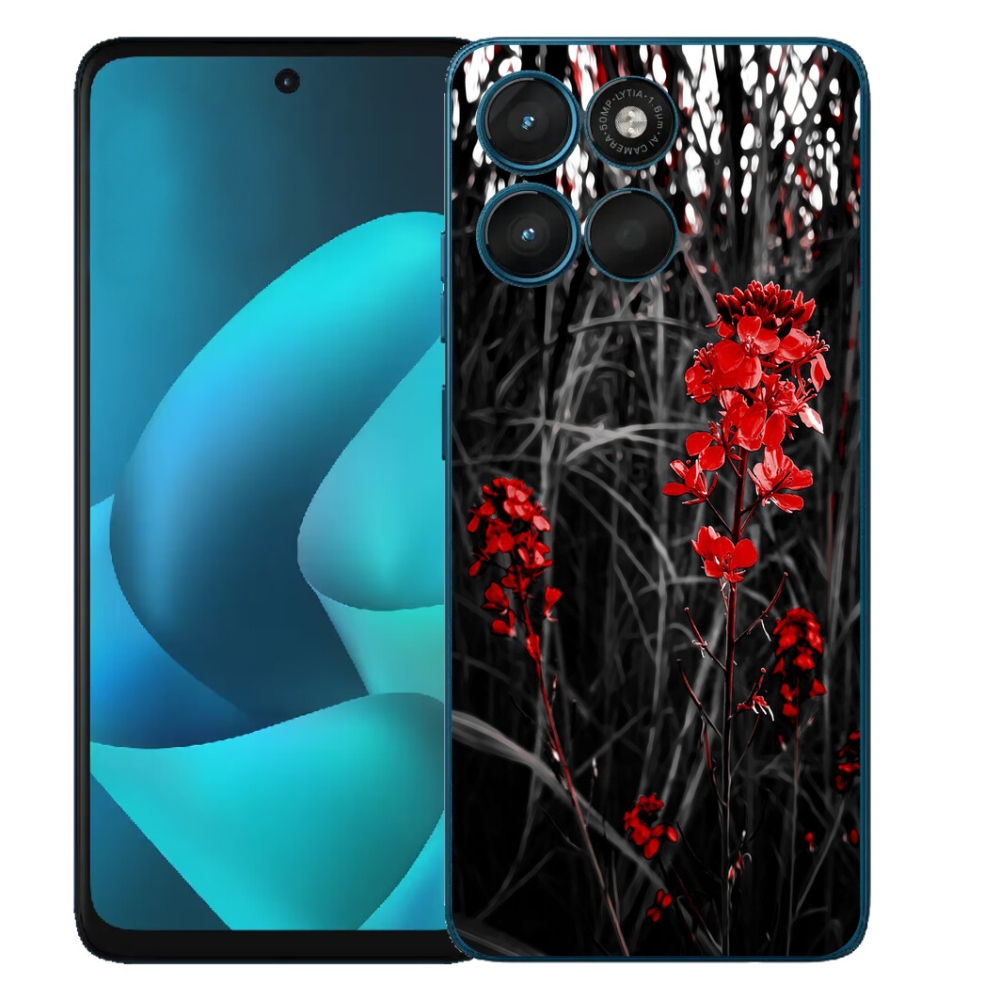 mmCase géltok a Motorola Moto G57 Powerhez – piros növényminta