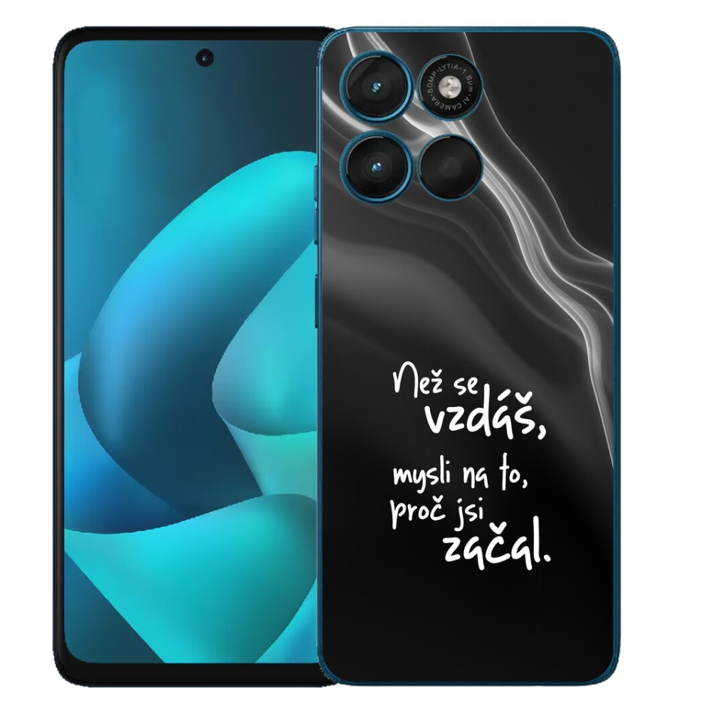 mmCase gél tok a Motorola Moto G57 Power-hez – idézet 2, fekete háttérrel