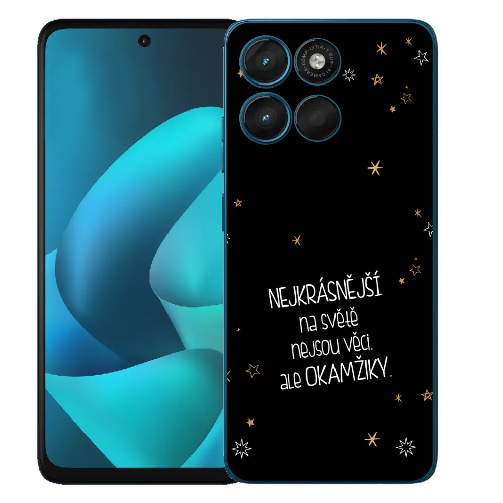 mmCase géltok a Motorola Moto G57 Power-hez – idézet 4, fekete háttérrel